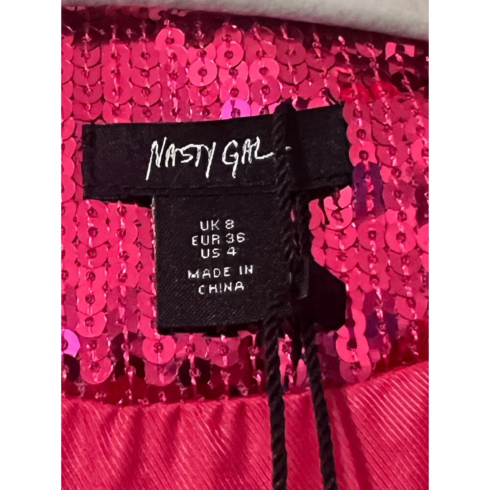 Nasty Gal Sequin Fringe Trim Romper 4 NWT - Picture 4 of 5